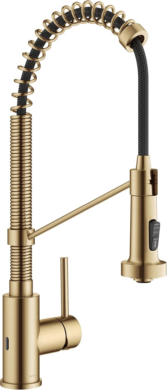 KRAUS Bolden Touchless Sensor Commercial Style Pull-Down Single Handle 18-Inch Kitchen Faucet in Brushed Brass, KSF-1610BB