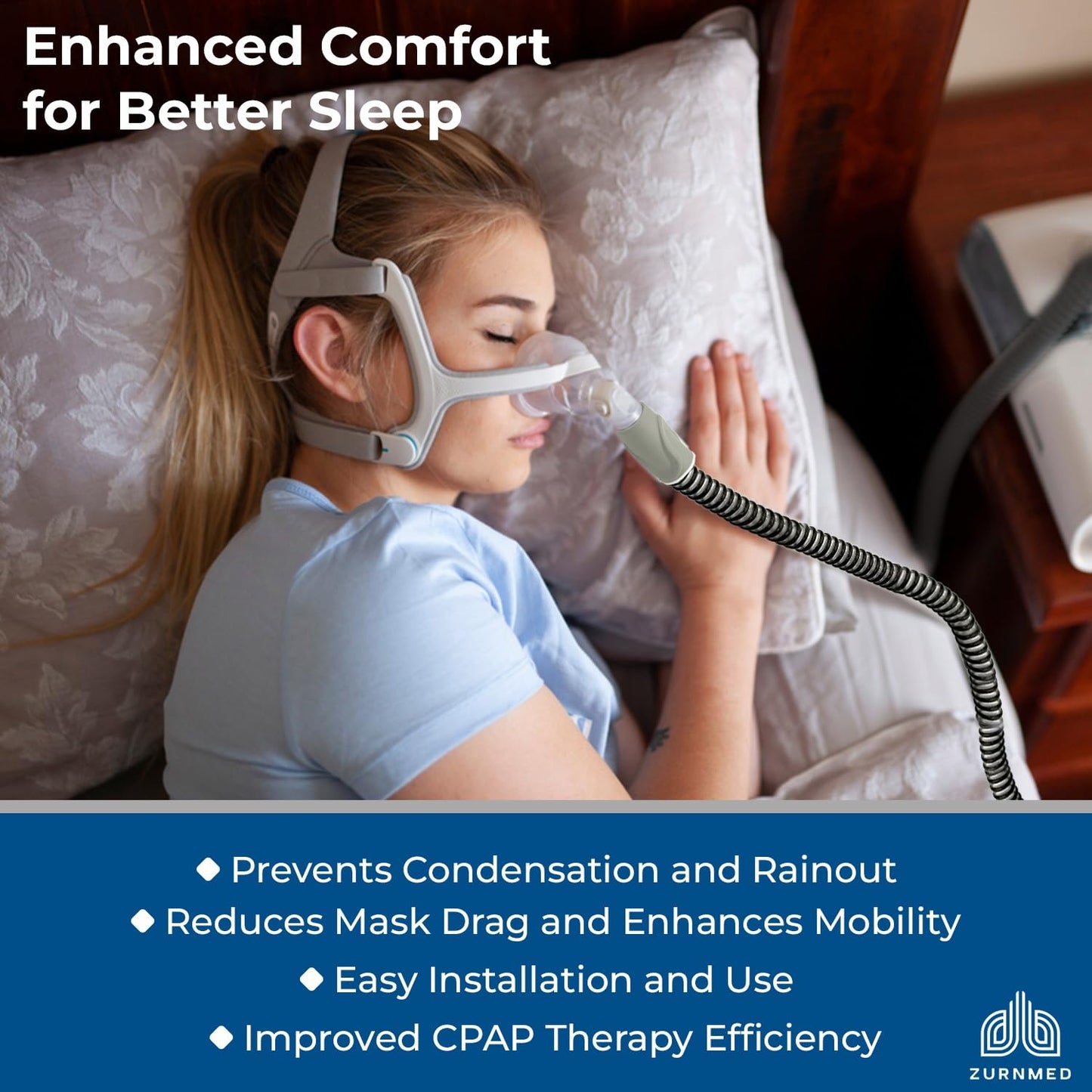 ZURNMED® Climate-Line Air Hose for AirSense 10 & AirCurve 10 (6.5 ft / 2 m) – Premium CPAP Tubing Replacement – Flexible, Leak-Free Hose for Restful Sleep (S10 Models Only)