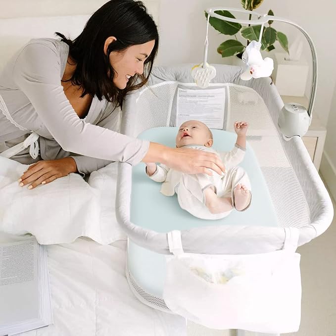Stretchy Ultra Soft Fitted Bassinet Sheet Set 2 Pack, Universal Fit for Bassinets Baby Cradle Moses Basket Oval Rectangle Pad/Mattress, Lovely Whale Bassinet Sheets