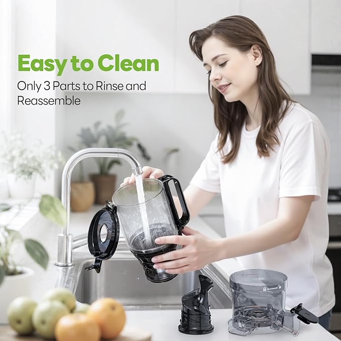 Cold Press Juicer - 5.5" Mega Mouth Feed Chute with Self Feeding Hands-Free Design - Juicer Machines for Vegetables and Fruits - Juice Extractor Machine High Juice Yield - Easy to Clean