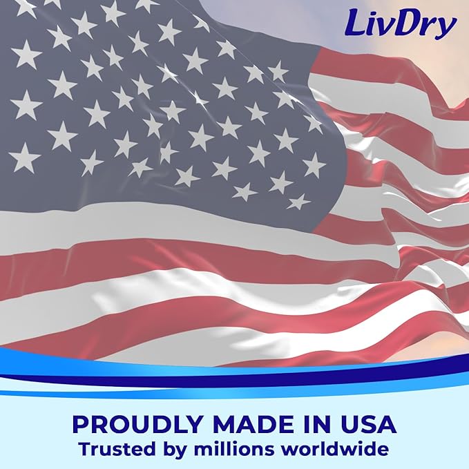 LivDry Adult XL Incontinence Underwear, Extra Absorbency Adult Diapers, Leak Protection, X-Large, 56-Pack