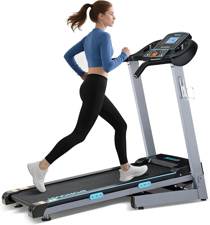 BORGUSI Treadmill with Auto Incline - 300 lb Capacity, 3.0HP Folding Electric Treadmill Up to 8.5 MPH Speed, Running Machi...