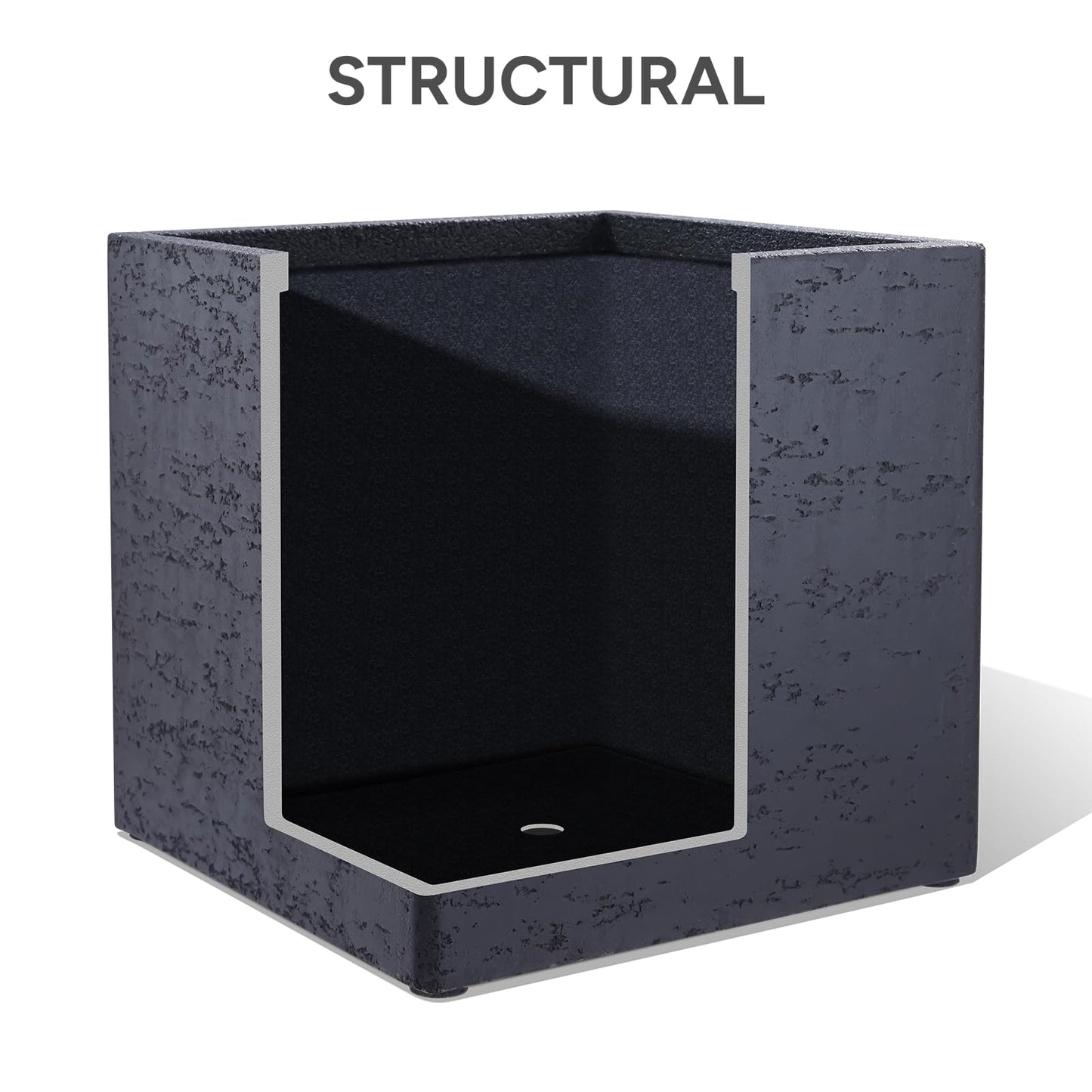 TerraDeco 20 Inch Square Concrete Planter（20Lx20Wx20H，48 Pounds）,Durable All-Weather Use with Drainage Holes,Large Square Planter for Outdoor Indoor Plants