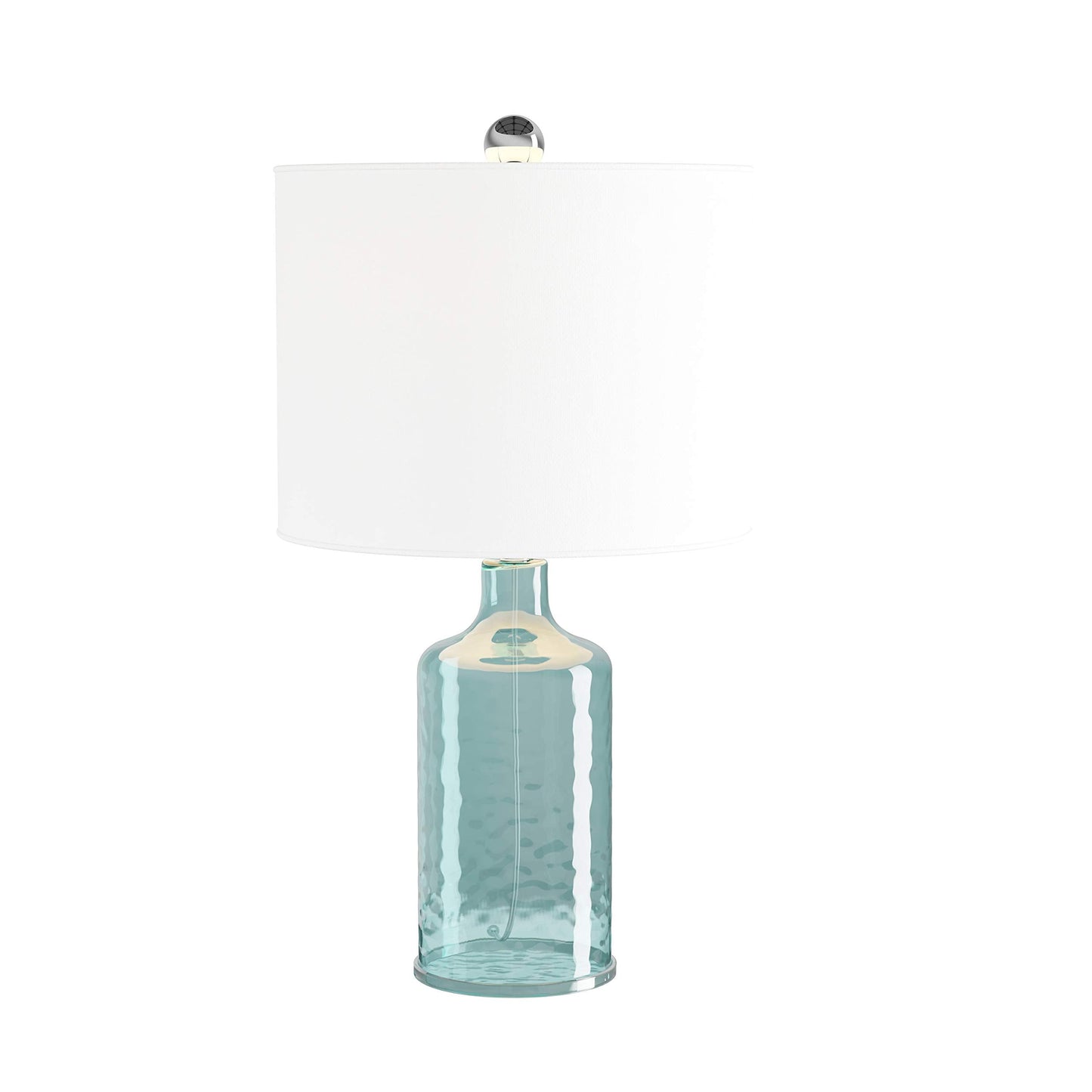 Lavish Home Table Lamp - Clear Glass, Open Base, LED Bulb, Blue, Single Lamp, Model 72-LMP1-2