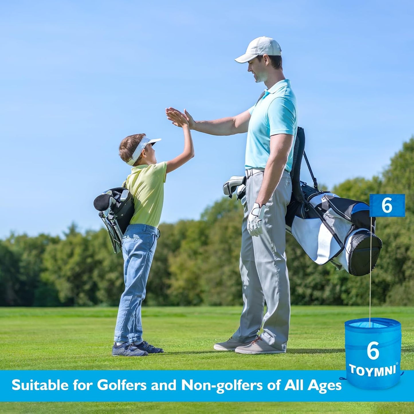Golf Game Set - Portable Indoor/Outdoor Backyard/Beach PAR 6 Hole Game for Adults & Kids