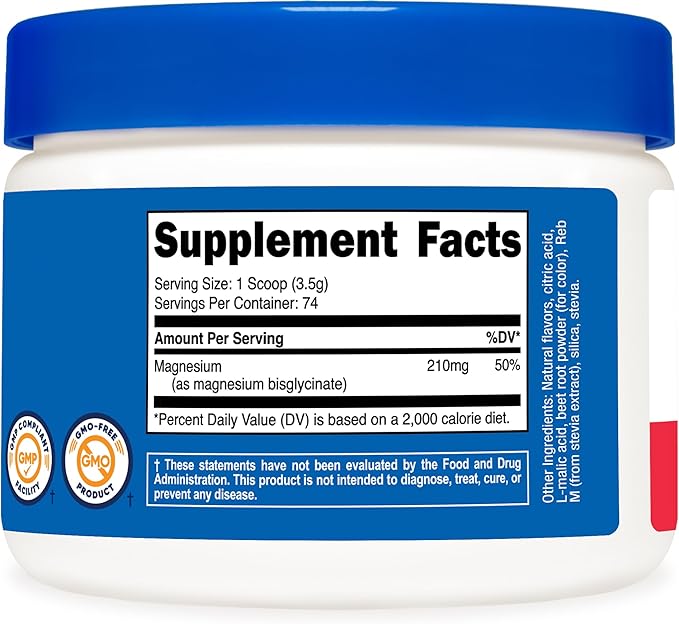 Nutricost Magnesium Glycinate Powder (Fruit Punch, 250 Grams)