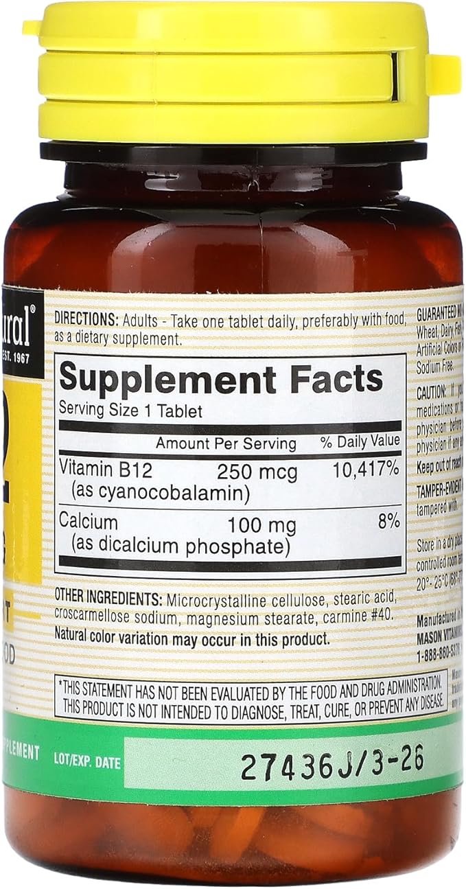 Mason Vitamins Mason Vitamin B 12 250mcg Tablets