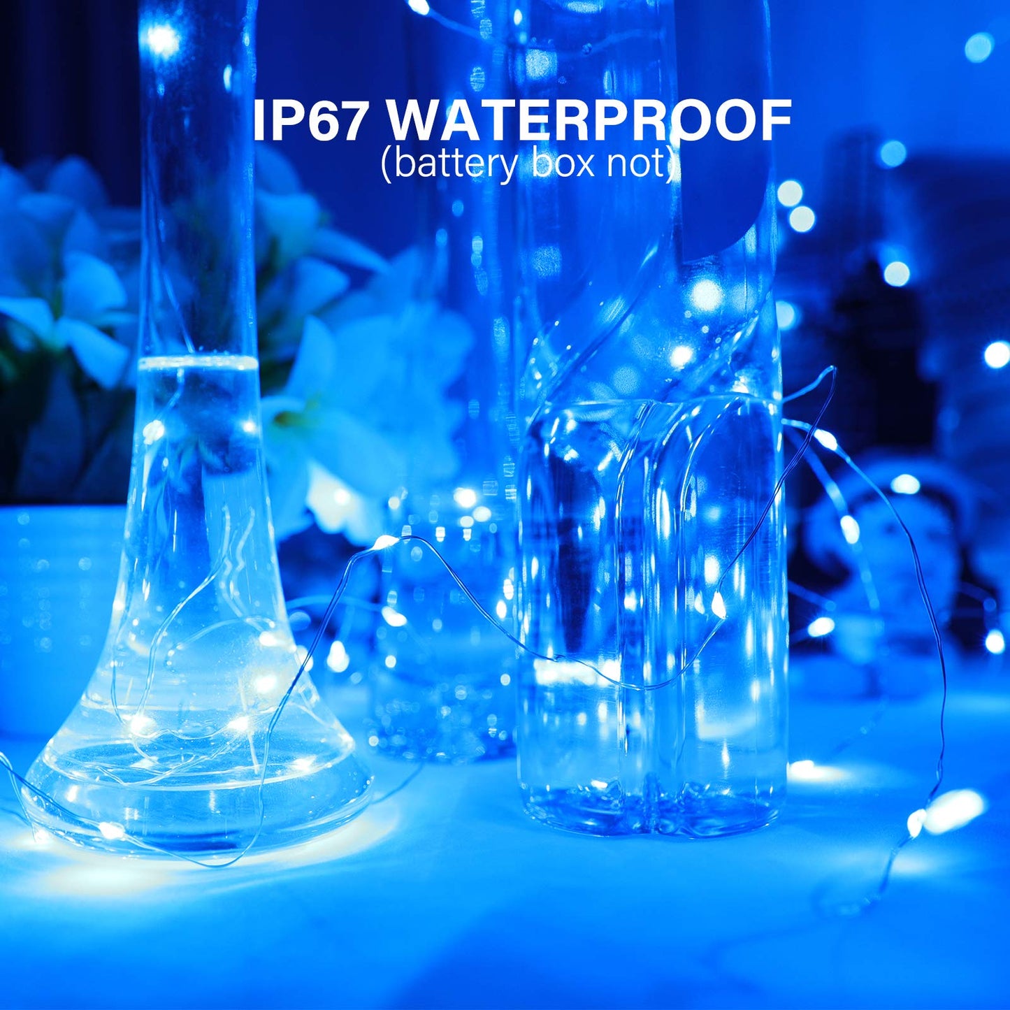 Onforu Fairy Lights 16 Pack, 6.5ft Blue Mini String Lights, 20 LED Copper Wire, IP67 Waterproof, Perfect for DIY Decor