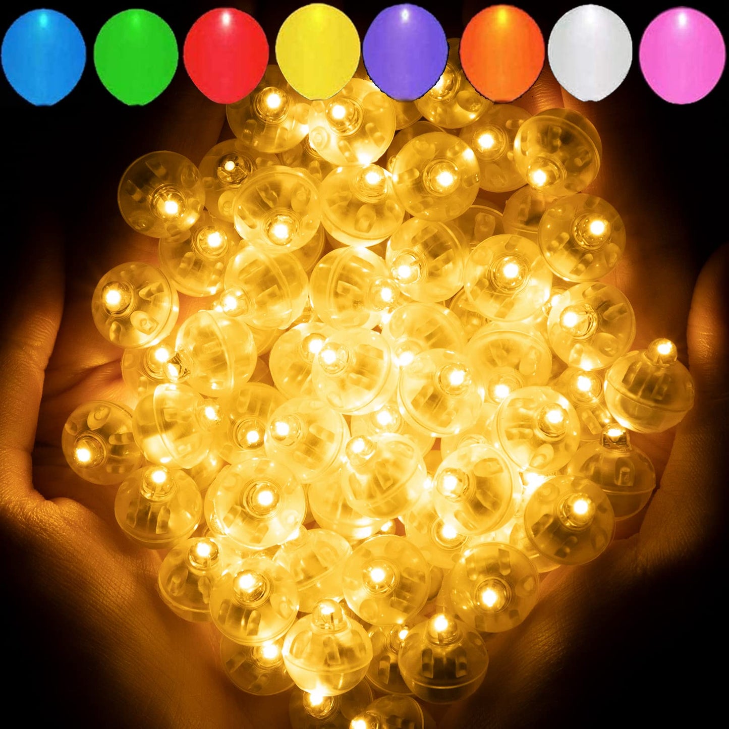 Aogist LED Balloon Lights, Warm White, 100 PCS, Waterproof Mini Lights for Parties, Weddings, Festivals, Christmas Decorations