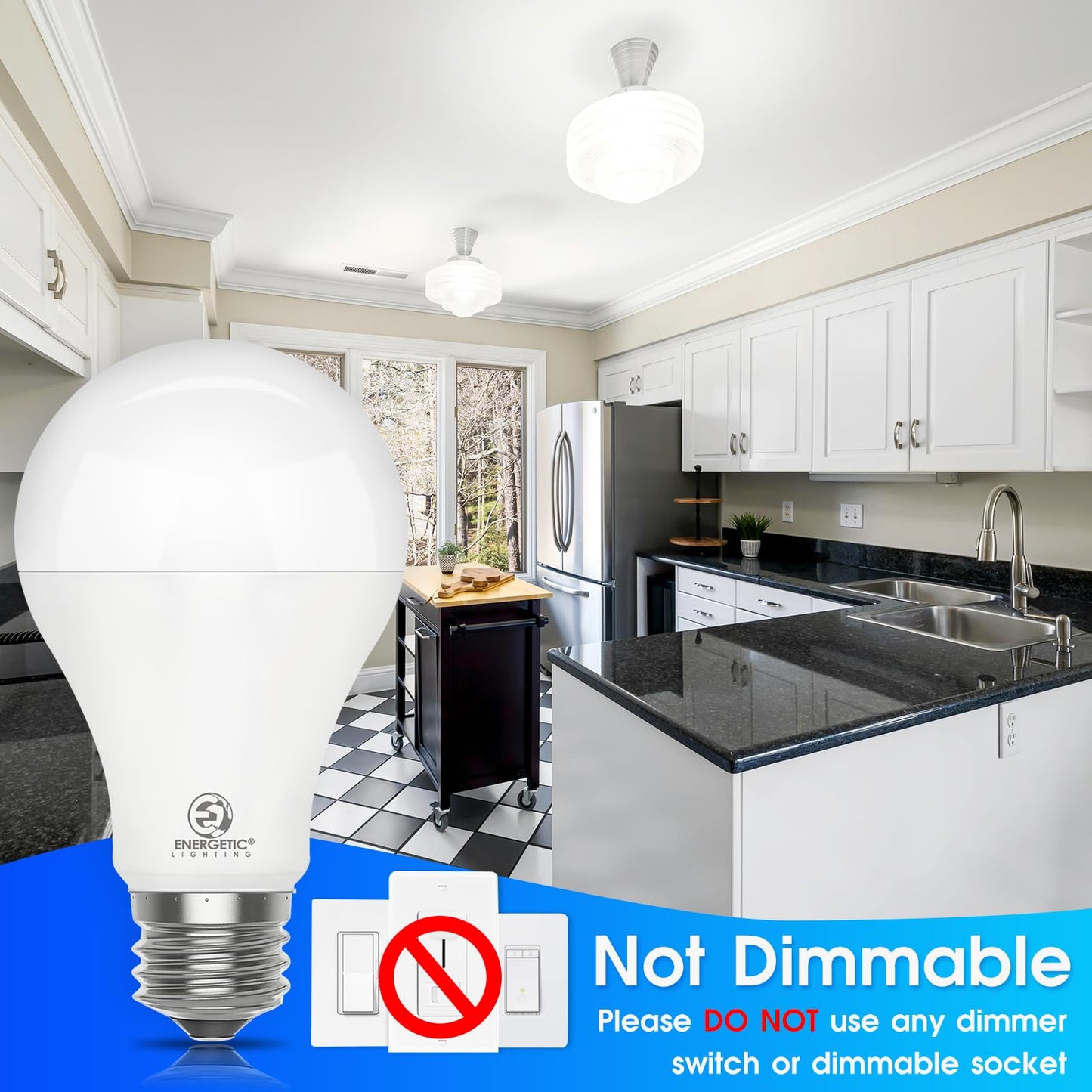 Super Bright Light Bulb 150 Watt Equivalent A21 LED Light Bulb, Daylight 5000K, E26 Base, 2600 High Lumens LED Bulb, Non-Dimmable, UL Listed, 2 Pack