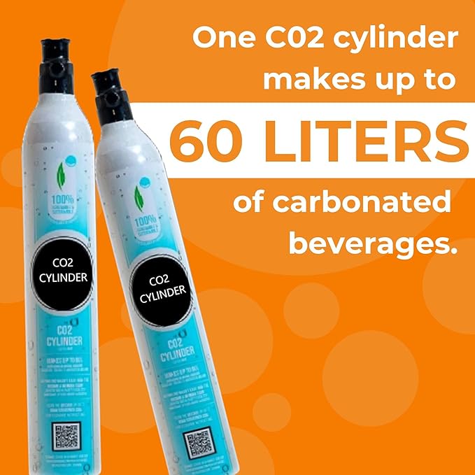 FIZZIT 60L Threaded CO2 4 Pack Canister Refill, Compatible with All Threaded 'Screw-In' Soda Makers Including Soda Machines,Excludes ART, TERRA & DUO (C02-4PK-A)