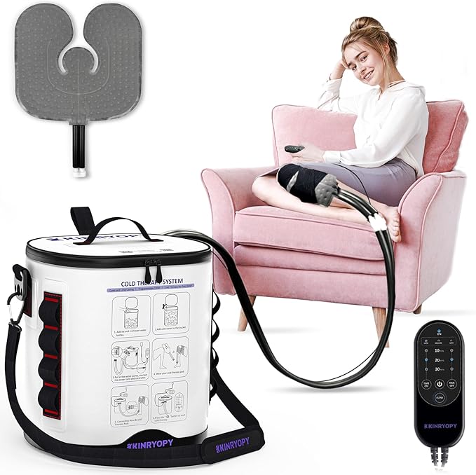 Cold Therapy Machine with Programmable Timer, Portable Ice Machine for Knee After Surgery, Knee Replacement Recovery Syste...