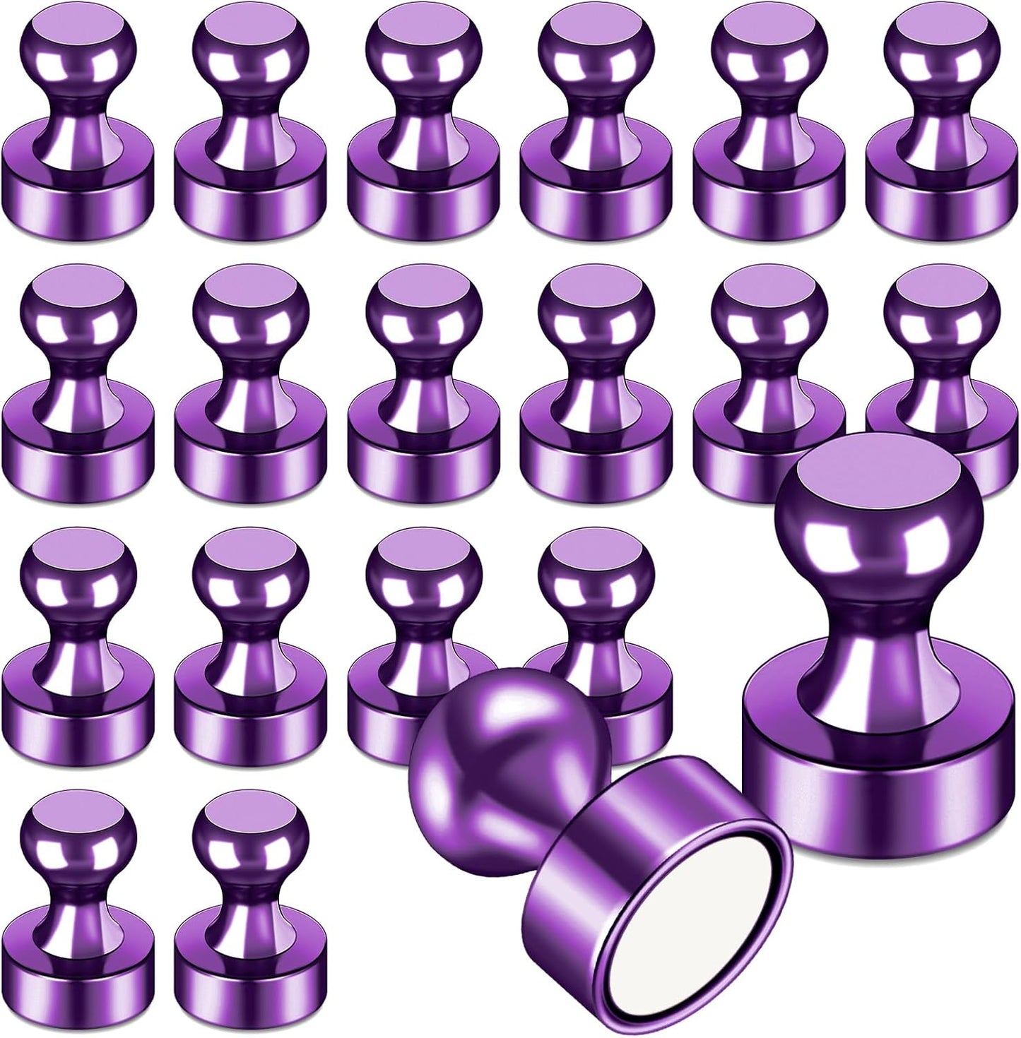 LOVIMAG Fridge Magnets 20Pcs Refrigerator Whiteboard Small Strong Magnet Classroom Kitchen Accessories Decorative Locker Set Decor Must Haves Office Calendar Refrigerador Magnetic Cute Crafts Purple