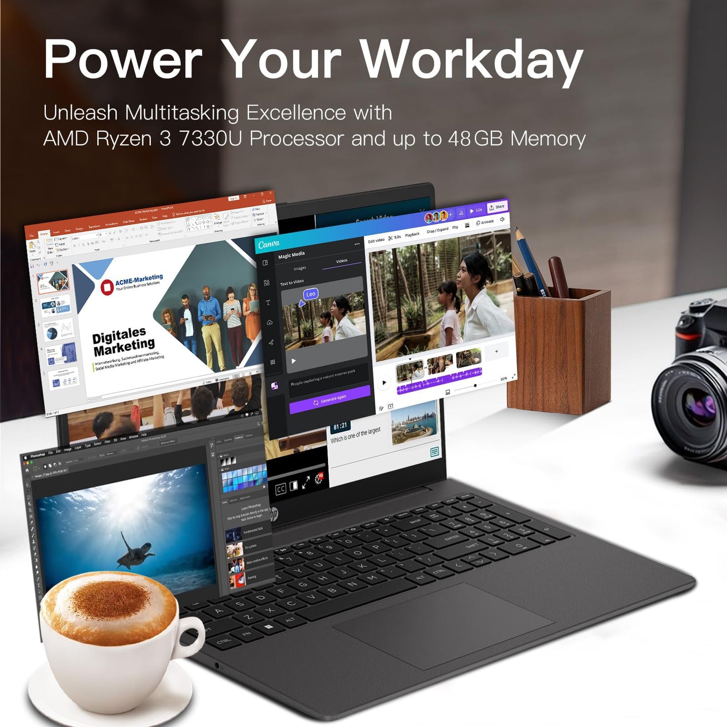 Hp Laptop | 15.6 Fhd Display (1920X1080) | Amd Ryzen 3 7330U | Wi-Fi 6 Bluetooth 5.3 | Long Battery Life | Ethernet Port | Windo