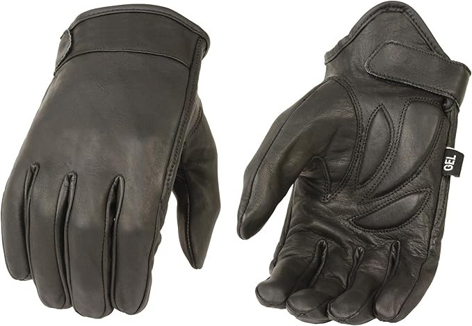 Milwaukee Leather Men's Premium Leather Short Wrist Cruiser Gloves, Black MG7510