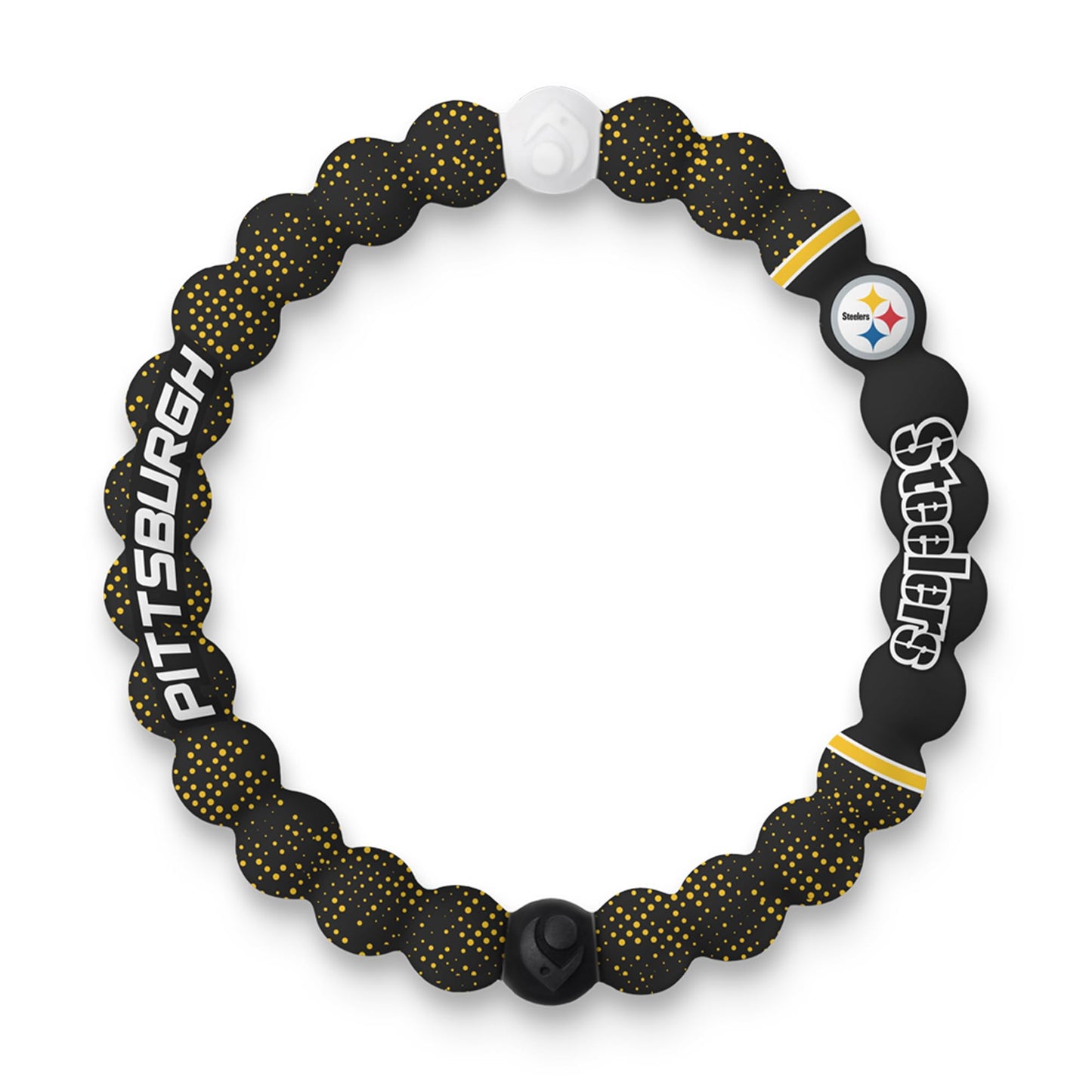 Lokai NFL Football Collection Silicone Beaded Bracelet, Pittsburgh Steelers Home Field - Small, Officially Licensed, Slide-On St