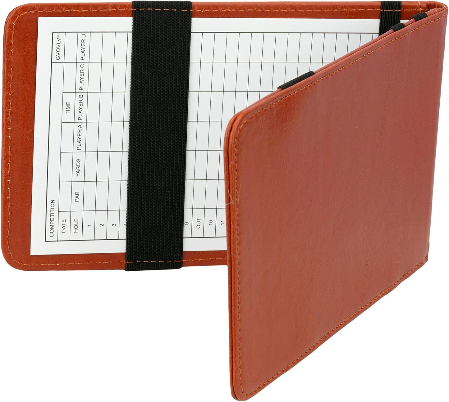 Golf Scorecard Holder, PU Leather Yardage Book Cover with 2 Score Cards, 7.08 x 4.33 Inches, Unisex Adult