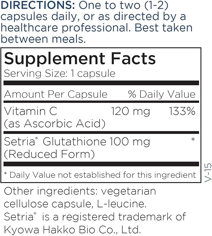 Metabolic Maintenance L-Glutathione 100mg - Antioxidant, Immune, Liver + Detox Support Supplement - 'Free Form' for Superior Absorption (60 Capsules)