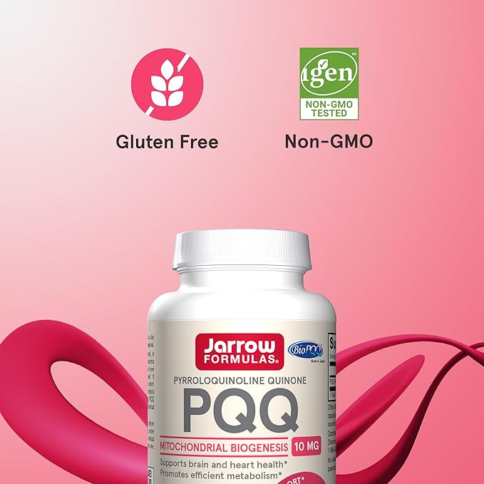 Jarrow Formulas PQQ 10 mg, Dietary Supplement, Heart, Brain, and Metabolism Support, 30 Veggie Capsules, 30 Day Supply