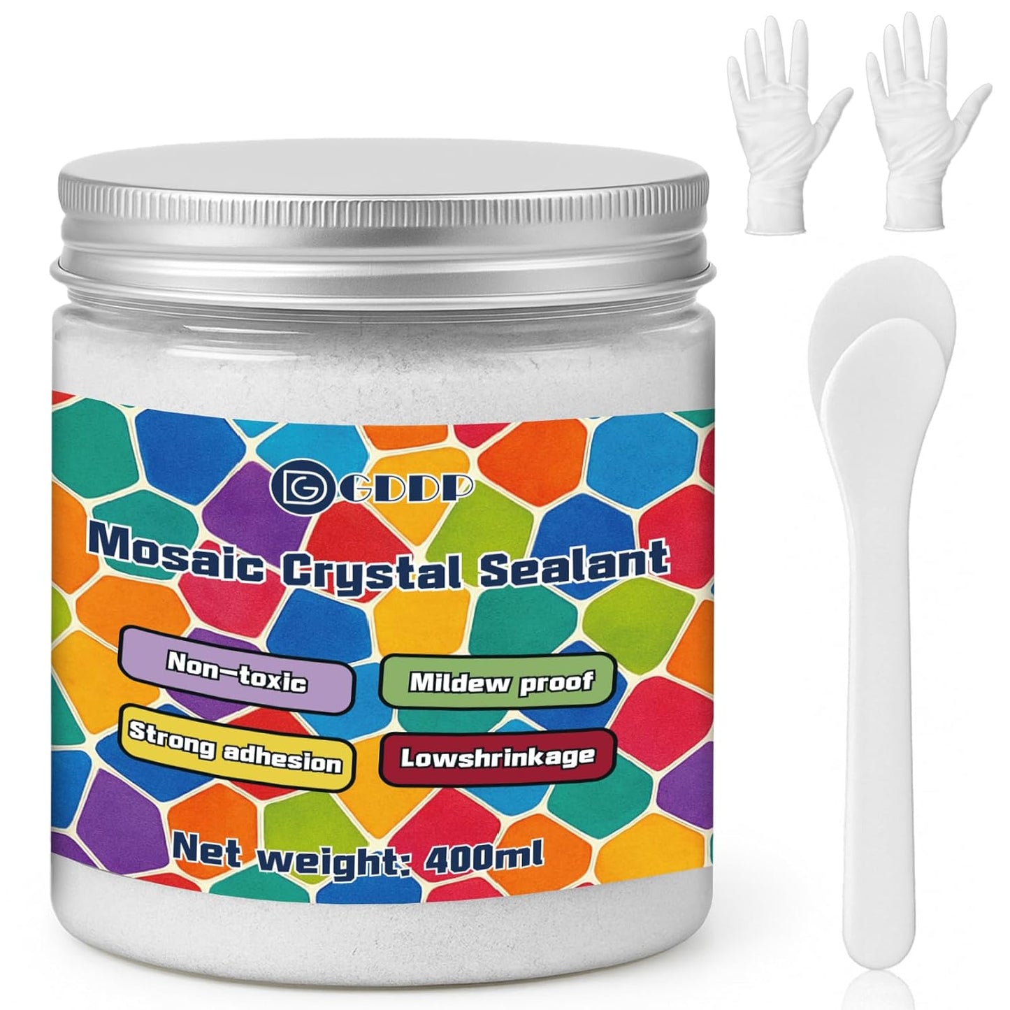 400g White Crystal Mosaic Grout, Handmade Grouting Filling Gaps Mosaic Tile Grout, Perfect Choice for DIY Craft Projects Mosaics