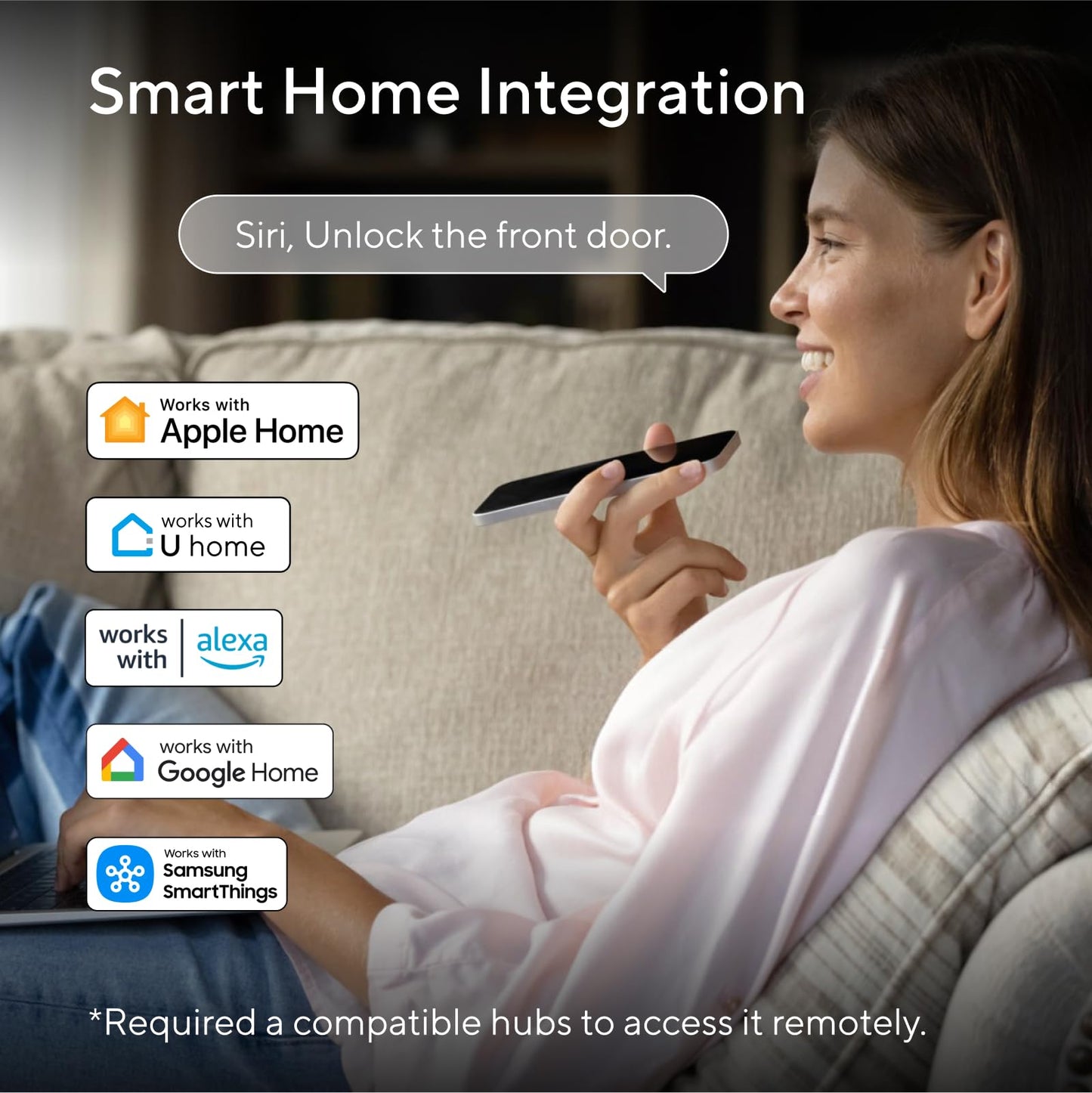 ULTRALOQ Bolt Fingerprint Smart Lock with Handle, Work with Apple Home, Built-in WiFi Front Door Lock Set, Biometric Deadbolt with Door Sensor, Remote Control, Auto Unlock, BHMA Certified