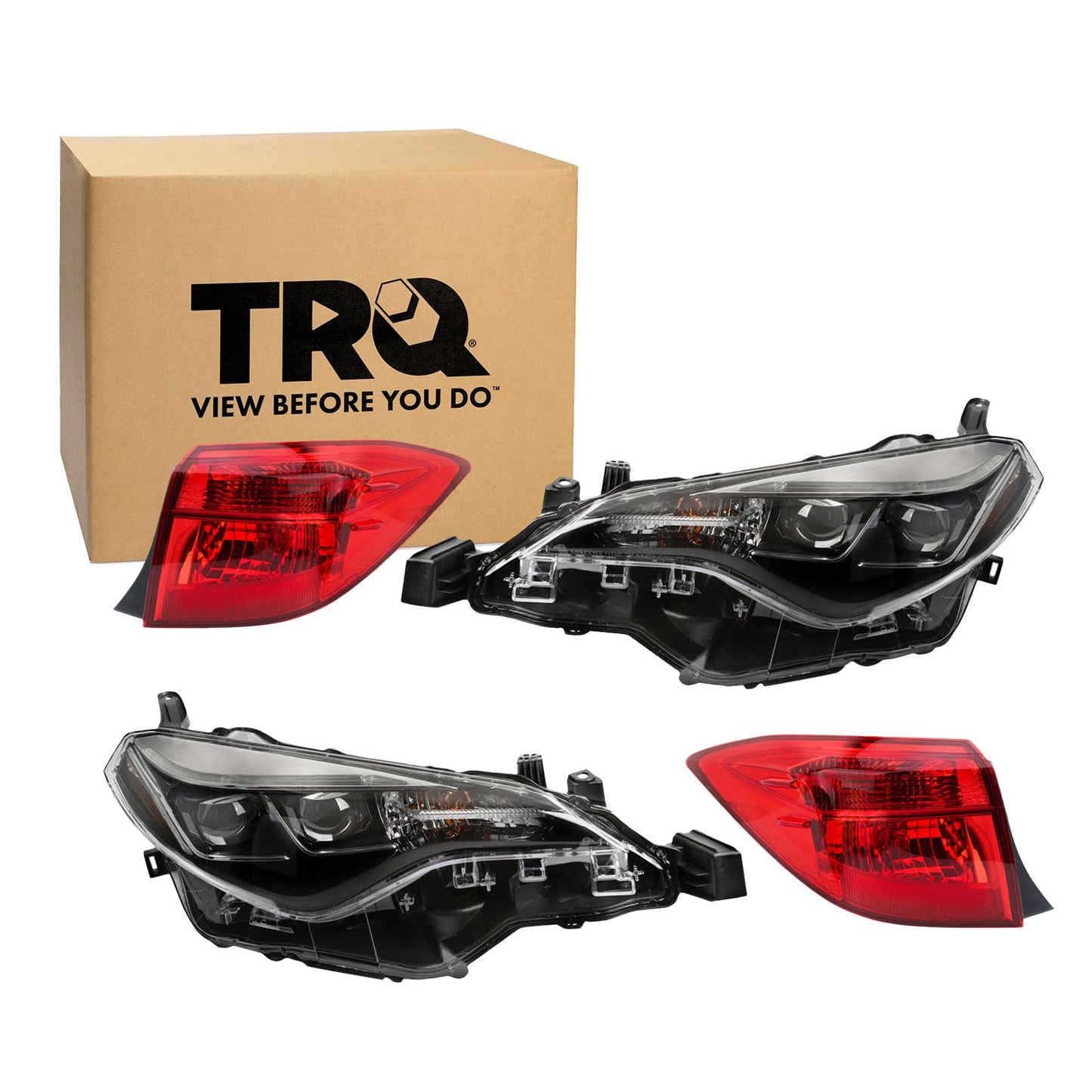Trq Lighting Kit To2502250 To2503250 To2804131 To2805131 Compatible With 2017-2019 Toyota Corolla