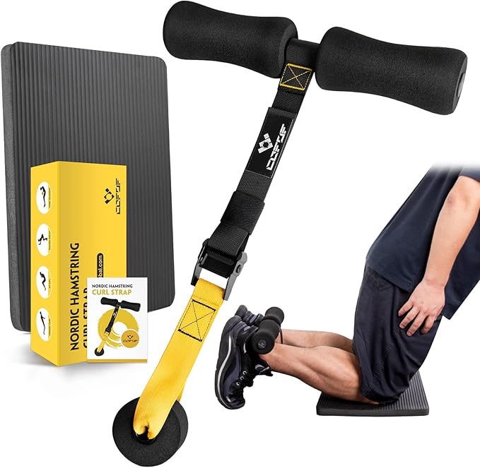Nordic Hamstring Curl Strap, Nordic Curl Strap Holds 420 Pounds Great for Hamstring Curls, Sit-ups, Spanish Squats, Ab Wor...