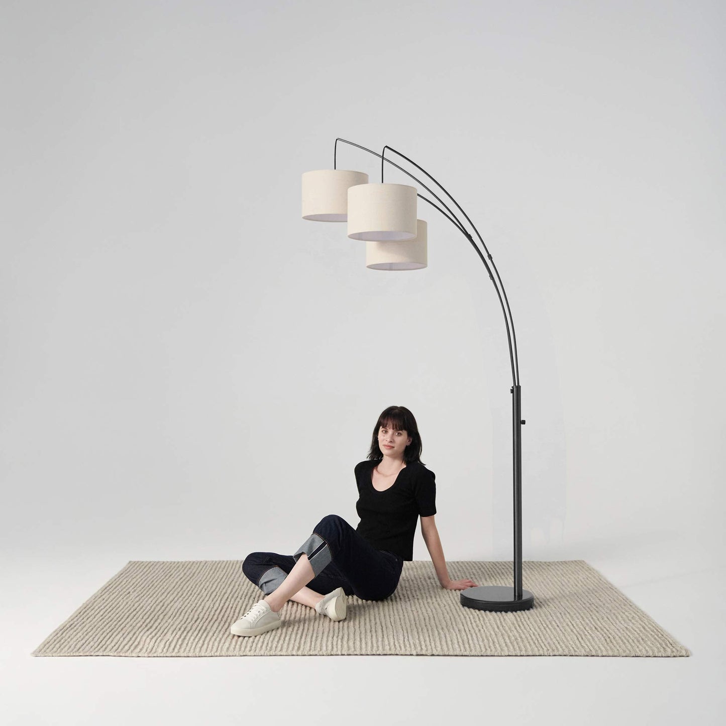 Brightech Trilage Arc Floor Lamp - Multi Head Black Tree Lamp For Living Room & Bedroom, Model 3Y-7I6N-Jpoq