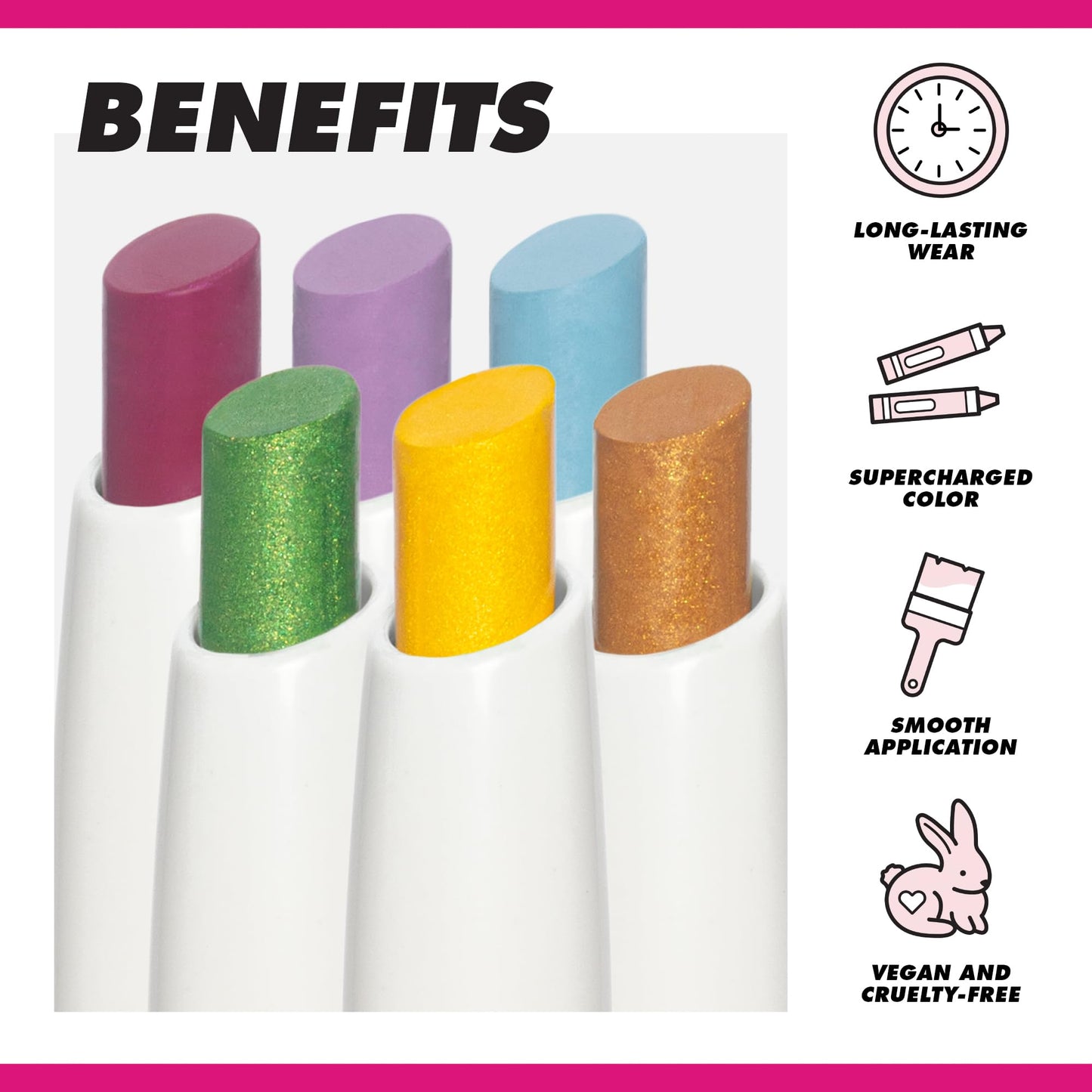 Lime Crime Electric Slide Eyeshadow & Brush Stick, IDC (Matte Black) - Lightweight 2-in-1 Eyeshadow Smudge Stick with Angled Bru