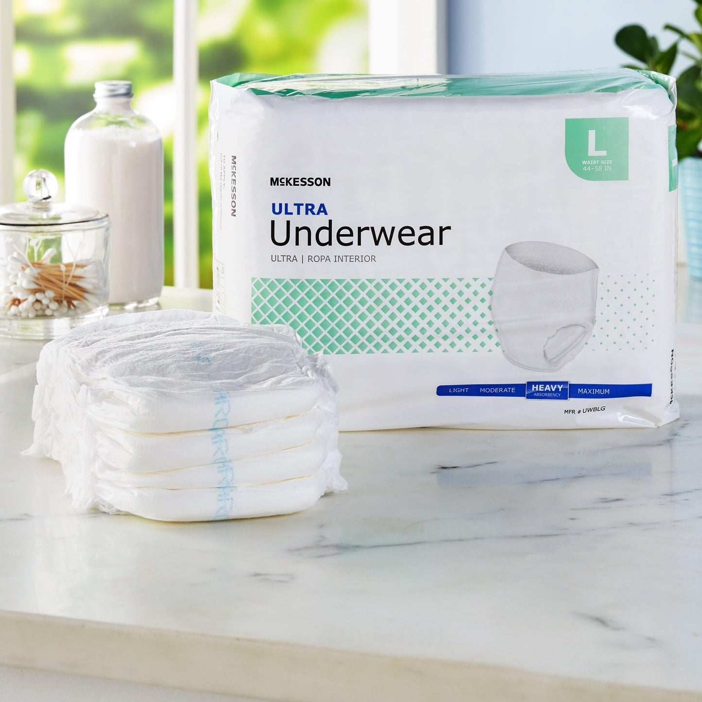 McKesson Ultra Adult Incontinence Underwear, [72 Count], Heavy Absorbency, Large, 44-58 in. Unisex Bladder Leak Protection, Pull-On Style with Tear-Away Sides, Postpartum and Incontinence Support