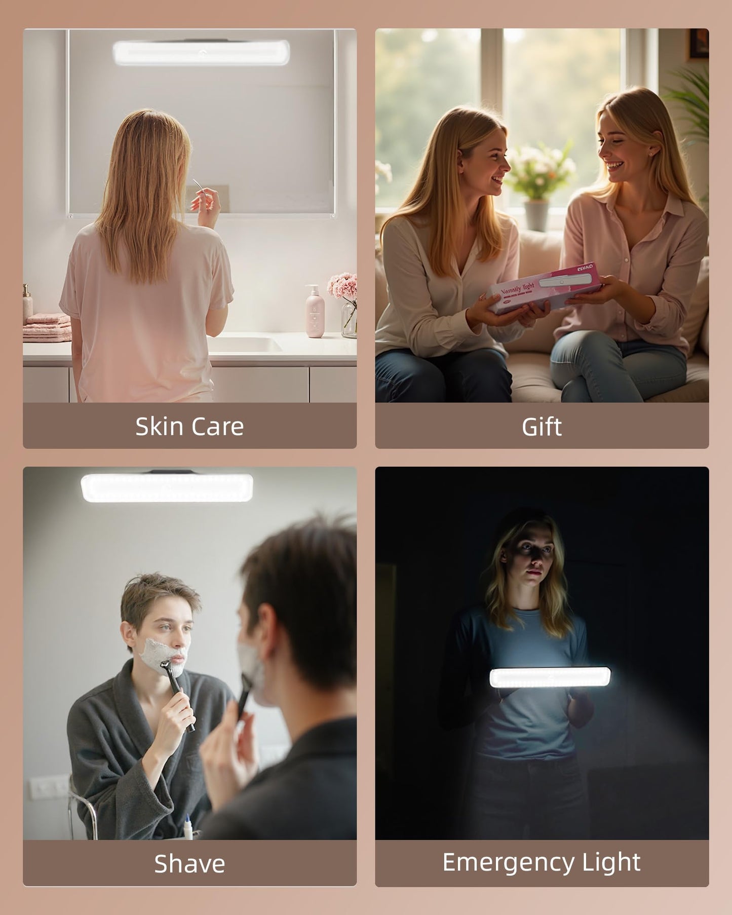 Ezvalo Wireless Makeup Light 1 Pack  Vanity Lights For Mirror Bathroom Mirror Light  Rechargeable  3 Color Modes  Stepless Dimming  Touch Control  Adjustable Angle  Black  Women S Gifts