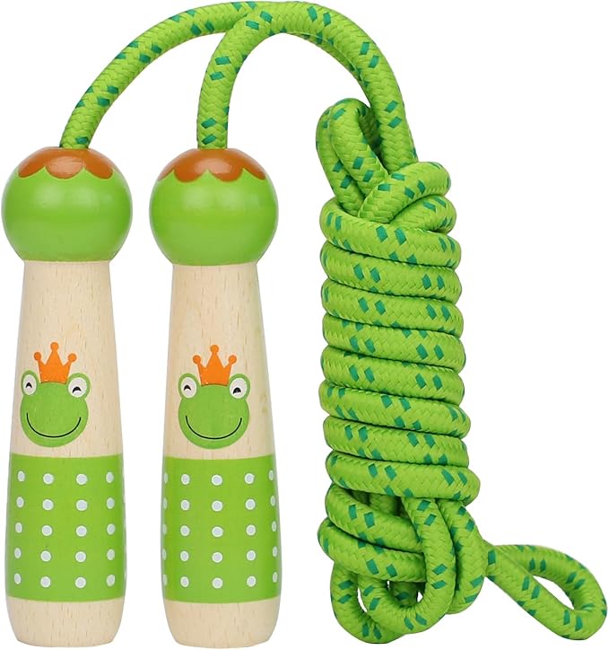 EGOSKY Jump Rope Kids, 7.2ft Children Adjustable Cotton Skipping Rope with Wooden Handle for Boys Girls Fitness Outdoor Ac...