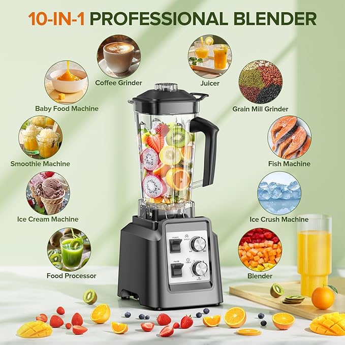 Blender for Smoothies - Blenders for Kitchen with 68Oz. Pitcher & 20Oz. Grinder, Smoothie Blender for Ice Crushing, Frozen Fruit, 28000 RPM