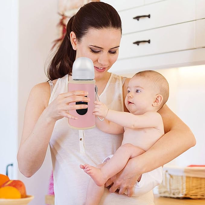 Baby Bottle Warmer Bag, Portable Bottle Warmer 18W Quick Heating Baby Bottle Warmer Temperature Adjustable USB Baby Bottle Heater for Home Family Travel Style2