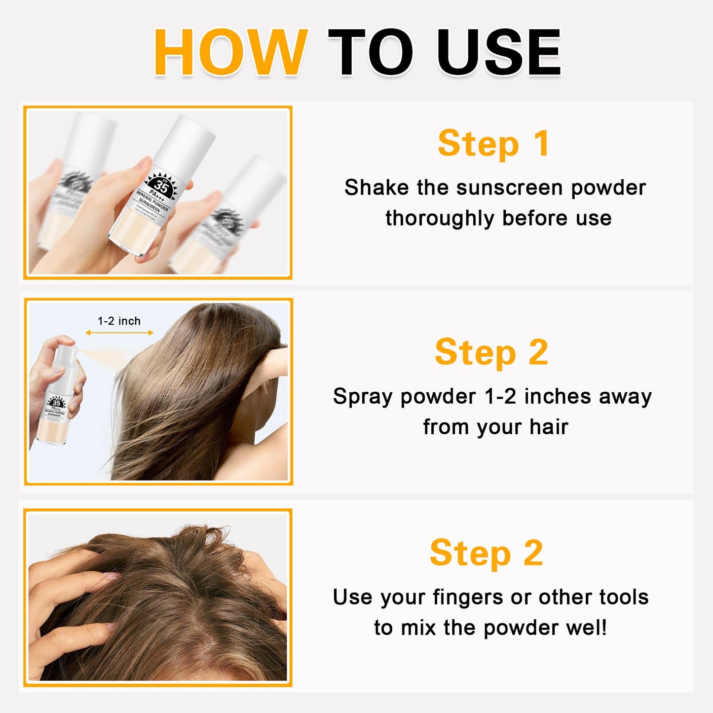 IONSGAKO Mineral Sunscreen Powder for Scalp and Hair SPF 35 PA+++ Scalp Sunscreen Powder with Broad Spectrum UV Protection, Ligh
