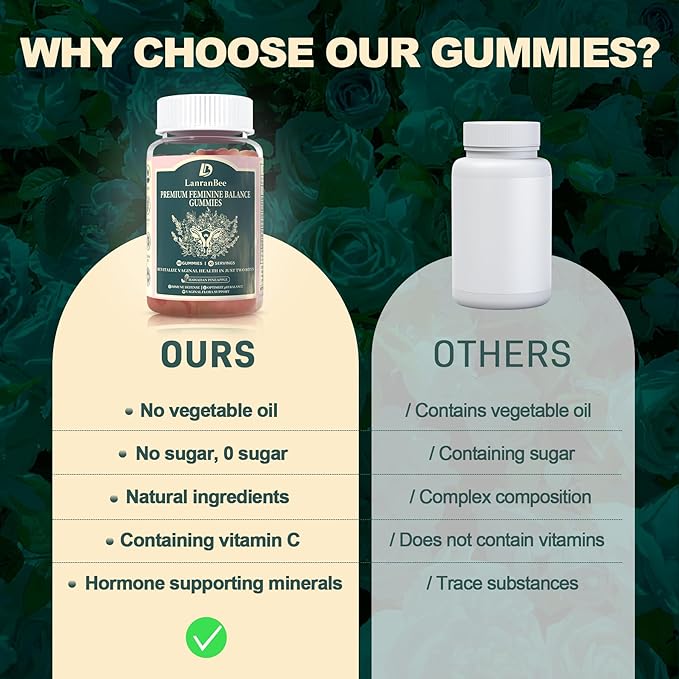 Feminine Balance Gummies for Women PH, Health & Wellness, Immune Support - Hawaiian Pineapple Flavor- Vegan, Gluten-Free, Vaginal Flora Balance- 60 Gummies