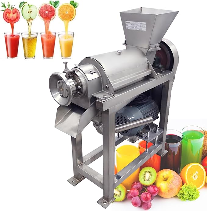 TECHTONGDA Commercial Juicer Machine Stainless Steel Juice Extractor Heavy-duty Electric Cold Press Juicer for Fruit, Vegetable 1500W 3-phase 220V