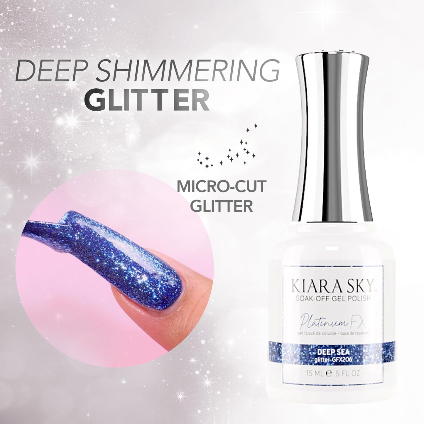 KIARA SKY Platinum FX Reflective Gel Polish 0.5 fl oz, Night Sky