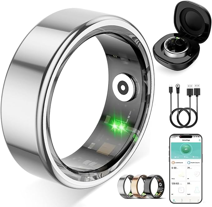 Smart Ring for Women Men,Fitness Tracker Ring with Heart Rate, Sleep Monitoring, Blood Oxygen, Step Counting for iOS and A...