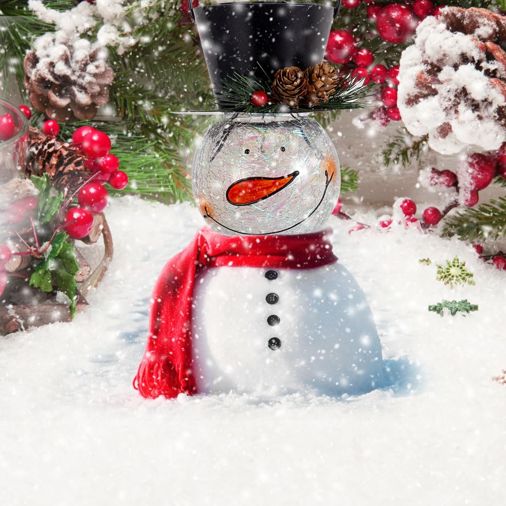 Starsoul Snowman Solar Lanterns  Christmas Outdoor Hanging Lantern Waterproof Decorative Snowman Lamps Decor For Garden  Patio  Yard  Porch  Xmas Holiday Party Decor (Pinecone)
