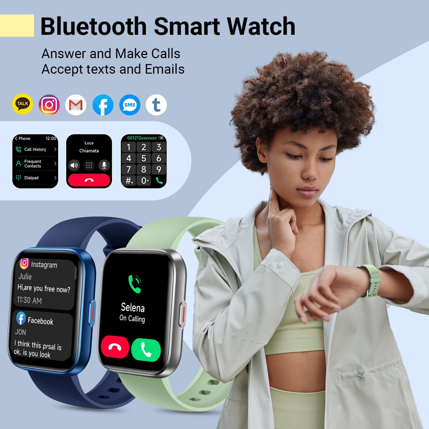 Quican Smart Watches For Women/Men, Smart Watch For Android Phones & Iphone, Fitness Watches For Women With Alexa, Call & Notifi