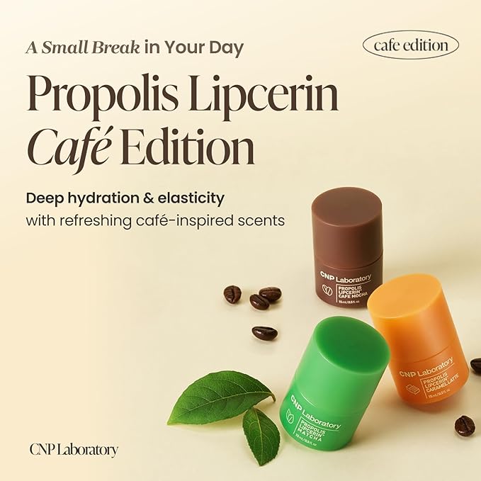 CNP Honey Lip Butter - Propolis Lipcerin™ 07 Matcha, Café Edition, Hydrating Overnight Manuka Lip Balm & Mask, 12hrs Long-lasting Moisture, Gifts for Women, Korean Skin Care, 0.5 fl.oz.