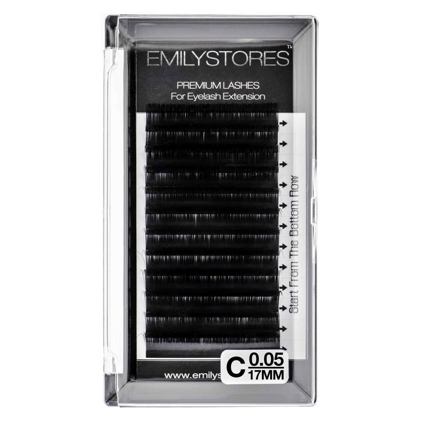 EMILYSTORES Lash Extensions 0.05mm Thickness C Curl 17mm Length Volume Eyelashes For Eyelash Extensions(0.05,C,17mm)