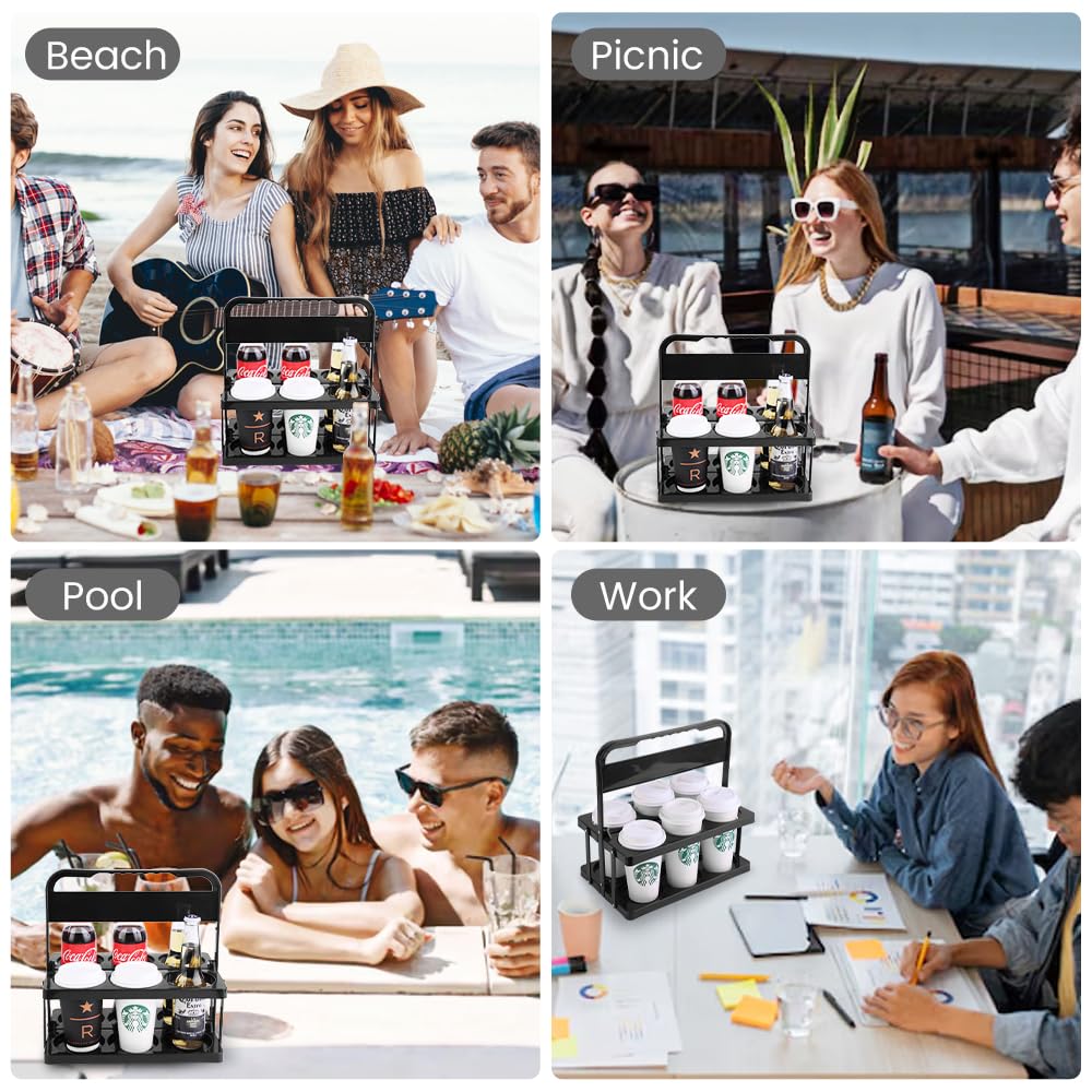 musbus Portable Drink Carrier Suitable for Food Delivery Drivers Accessories, Reusable Cup Holder Carrier with Handle,Perfect for Plastic Drink Holder take Out Cup Carriers for delivery