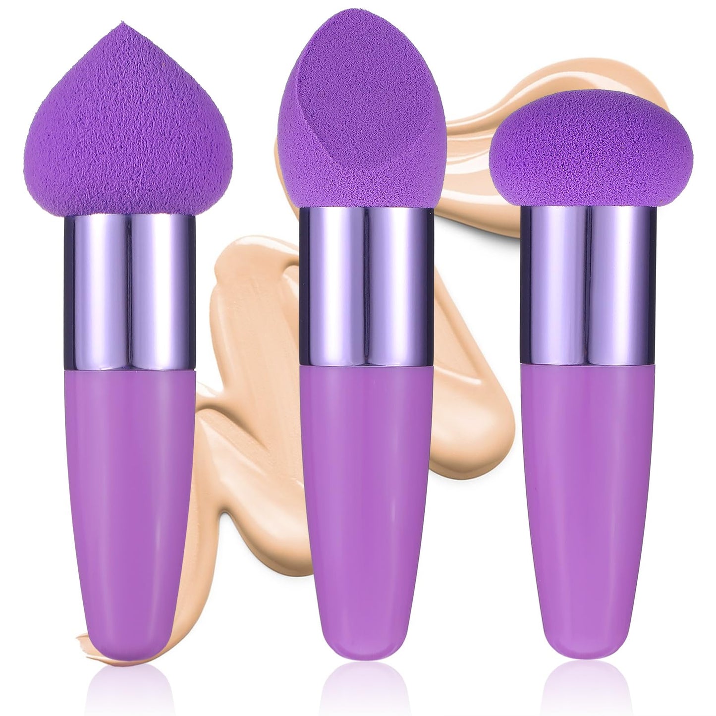 Sibba Makeup Brushes 3 PCS Powder Puff Beauty Blender Blending Sponge Coloring Concealer Applicator Foundation Setting Face Cosm
