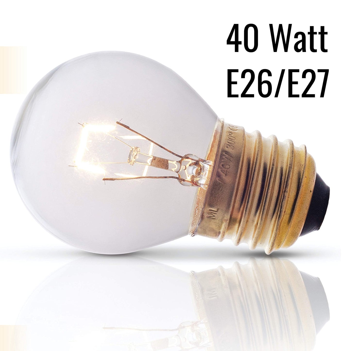 SouLight Oven Light Bulb – 40 Watt Appliance Replacement Bulbs for Oven, Stove, Refrigerator, Microwave. Incandescent - High Temp G45 E26/E27 Socket -Warm White - 400 Lumens - Clear.2 Pack