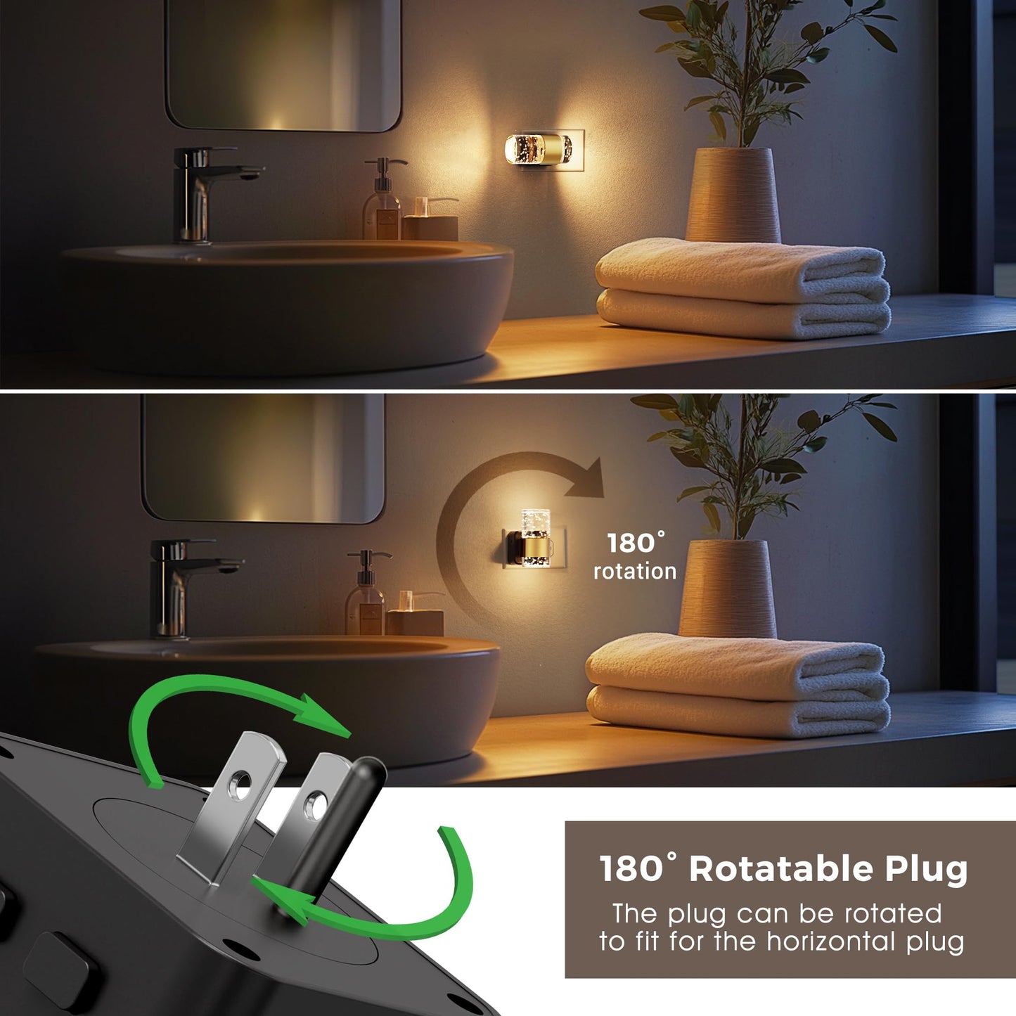 L LOHAS LED Night Light, Dimmable Plug-In with Remote Control, RGB Color Changing, 2 Pack, Model A-YKGY19709US-2