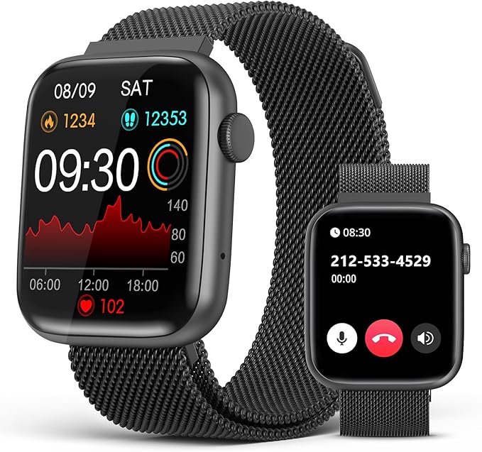 EarlySincere Smart Watches for Men Women Blood Pressure, 1.9" HD Full Touch Screen, Fitness Tracker with Heart Rate Blood ...