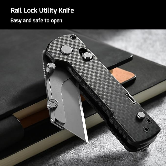 OKNIFE U1 Pro Multitool Folding Utility Knife with Folding Screwdriver, Quick Change Blade, Rail Lock & Pocket Clip for Men Women(Green Micarta）