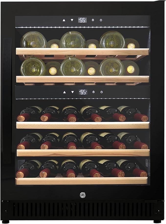 CT Copper Tailor 40 Bottles Outdoor Wine Cooler,Dual Zone Wine Fridge,Freestanding or Built-In Installation,LED Touch Control, for Home,Office,Bar,3.9 Cu.Ft